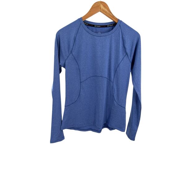 Spyder Womens Blue Fitted Active Top M Long Sleeve‎ Thumb Holes RN63619 - Picture 1 of 8